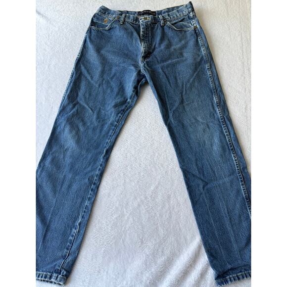 Wrangler George Straight Men Jeans Size 36x32 Cowboy Cut Rugged Cotton Denim - Picture 1 of 12